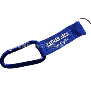 Cayman Jack Aluminum D Shape Carabiner With Webbing Strap Outdoor Hiking Gear - Product Image 1