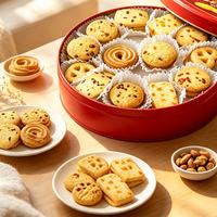 Biscuits au beurre 340g en boîte métallique rouge, assortiment de biscuits croustillants, cadeau festif, biscuits pour la vente en gros, biscuits pour cadeaux de fêtes
