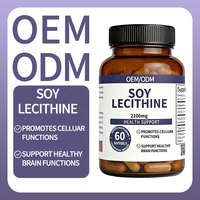 Capsules de lécithine de soja 2100 mg - Favorise les fonctions cellulaires et cérébrales - 60 capsules 475 mg par portion - Usage adulte