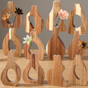 Jarrones de Madera de Mango, Macetas - Diseño Moderno de Mediados de Siglo, Jarrón de Mesa Hecho a Mano Ecológico de 30x10x10 cm |   Fabricación Personalizada al por Mayor (OEM) | - Product Image 3