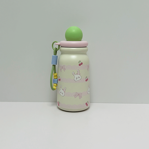 17oz 500ml Cute apple shape kids water bottle stainless steel with <b>tea</b> <b>infuser</b> with strawback to school stainless steel water bo - Product Image 6