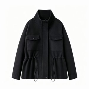 Chaqueta de Lana Personalizada para Mujer 2026 con Cuello Mao y Cintura Ajustable, Abrigo Corto Versátil Resistente al Viento para Oficina y Uso Diario - Product Image 4
