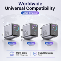 Chargeur GaN 45W Type C en gros avec affichage intelligent IA, adaptateur de voyage portable pour téléphone et ordinateur portable, chargeur USB C à charge rapide