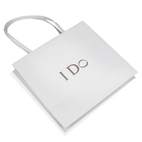 Bolsas de Papel para Regalo de Boda de Lujo, Hechas a Mano, con Logotipo Personalizado, Color Blanco y Rosa Clásico, Tamaño Pequeño, con Asas Retorcidas, Impresión Digital