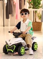 Voiture électrique à quatre roues pour enfants JIANFAN, en matériau PP, pour les âges de 0 à 13 ans, rechargeable, télécommande, deux places