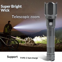 Lampe torche tactique LED rechargeable en alliage d'aluminium 2*26650, étanche IP54, portable, pour le camping, lumière puissante