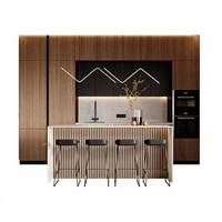 Ensemble complet Allure Modular : îlot de cuisine avec évier, meubles de cuisine modernes en panneaux mélaminés