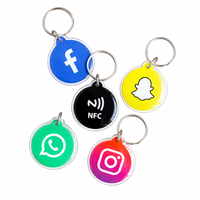 Llavero NFC Impermeable de Epoxi, Etiqueta Inteligente Reescribible, Tarjeta de Visita Digital, URL de Sitio Web, Marketing en Redes Sociales, Toque para Compartir