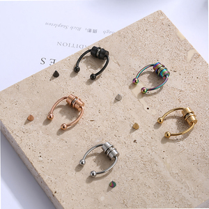 Anillo de nariz falsa magnético, aros de acero inoxidable, acero de titanio, sin perforaciones, gancho para el tabique de imitación, joyería - Product Image 3
