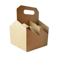 Maßgefertigte Getränketrägerbox aus Recyclingmaterialien für 4 & 6 Flaschen/Bierflaschen, Faltbarer Karton-Flaschen-/Dosenhalter mit Griff