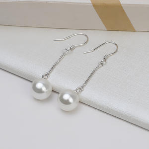 Pendientes Largos de Plata S925 para Mujer, Accesorios de Joyería DIY con Soporte para Perlas, Jadeíta, Jade, Ágata, Soporte Vacío - Product Image 1