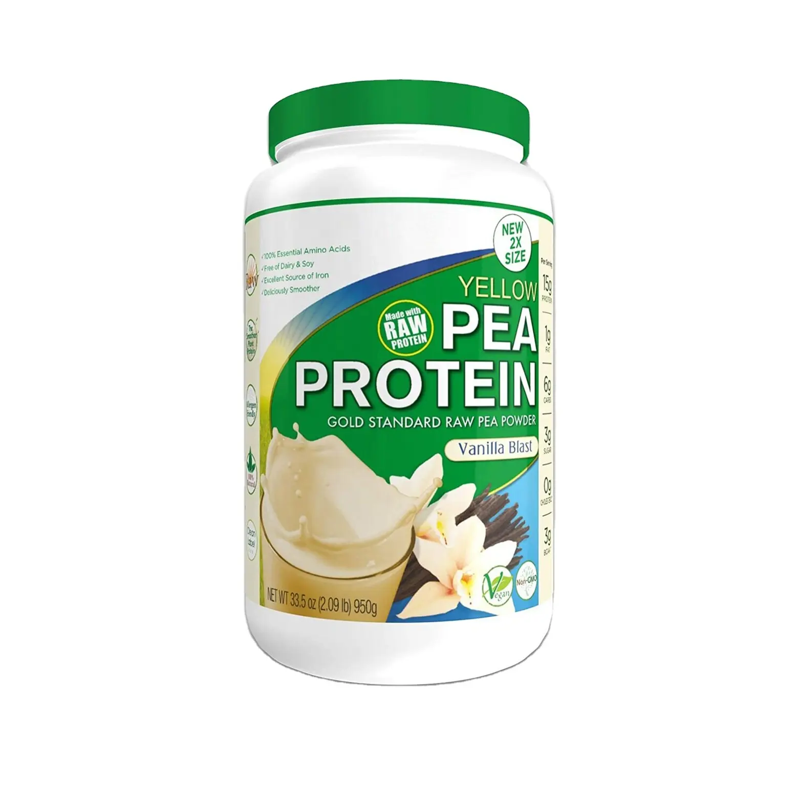 OEM ODM Gluten Free Private Label Gold Standard Plant Based Organic Vegan Raw Pea Protein Powder