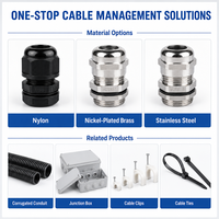 Black Nylon IP68 CE RoHS M16 Thread Sealed Cord Entry for LED Driver Housing Supplier Liquid Tight Connector