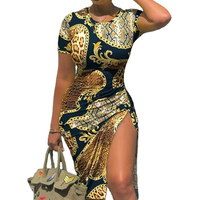 Robe longue grande taille Europe Amérique Robe de soirée pour femmes Robe d'été décontractée Col en V 3/4 Robes à manches courtes