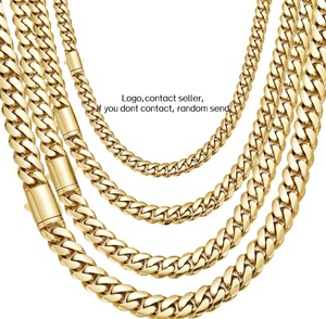 Set di Gioielli con Catena Monaco Impermeabile e Maglia Cubana Placcata Oro 14k Nuovo Stile Miami 6mm con Chiusura a S <span class=keywords><strong>Nera</strong></span> per Donna e <span class=keywords><strong>Uomo</strong></span> - Product Image 2