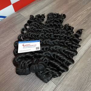 Cheveux humains vietnamiens de haute qualité à prix d'usine, cheveux vierges, vague profonde, couleur noire naturelle, mèches de cheveux humains, extensions de cheveux - Product Image 6