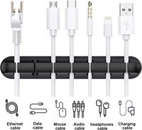 Clips de maintien de câble en silicone autocollants à 7 trous, organisateur de câbles pour bureau, charge USB, souris, fils de PC
