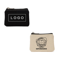 Grosir kustom kanvas katun uniseks dompet koin warna Solid tas ritsleting dengan fitur anti-maling dompet pendek tas hadiah
