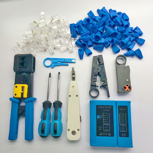 RJ45 Crimping <span class=keywords><strong>Tool</strong></span> Set Rede Repair <span class=keywords><strong>Kit</strong></span> para RJ11/RJ12/CAT5/CAT6/Cat5e Computador Maintenacnce Rede Cabo LAN Repair Set - Product Image 2