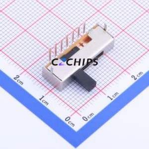 SS15E01L6 Slide Switch Through hole Component (THT) Switch Single Pole Five Throw Rectangle Pin Header PC Pin 22mm - Product Image 1