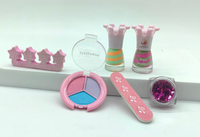 Ensemble de maquillage pour enfants mignon et amusant avec vernis à ongles liquide à base de plantes et palette de fards à paupières scintillants - Écologique et non toxique