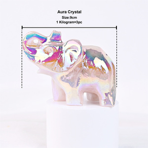 ช้างคริสตัลออร่าธรรมชาติสำหรับตกแต่งบ้านงานฝีมือพื้นบ้านขัดเงาช้างเทวดาควอตซ์ - Product Image 4