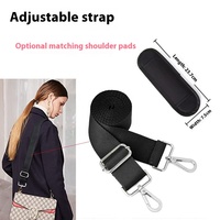 Sac de messager à bandoulière large assorti pour femme avec remplacement de décoration de chaîne en nylon en cuir de taille robuste