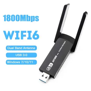 Adaptateur wifi 802.11AX, 1800M, 6 dongle usb 3.0, cartes réseau sans fil longue portée, adaptateur pour serveur et impression, RTL8832AU