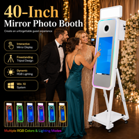 Miroir magique photo numérique 40 pouces avec écran tactile pour événements, mariages, location, smartphones et appareil photo instantané