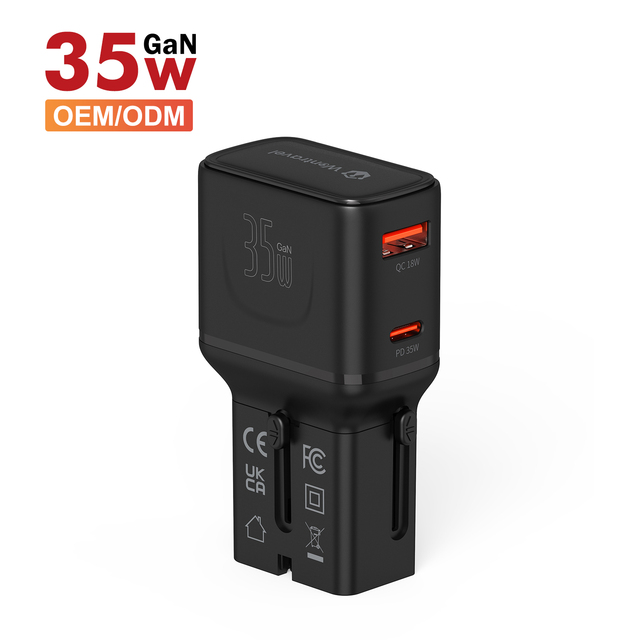 For 35W GaN PD 3.0 Fast Charge Laptop & Mobile Phone Universal Travel Adapter All-in-One