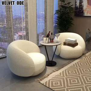 <span class=keywords><strong>Petit</strong></span> Canapé de Salon en Tissu Bouclé Teddy, <span class=keywords><strong>Fauteuil</strong></span> de Détente Moderne et Luxueux, Rembourré, pour Salon - Product Image 3