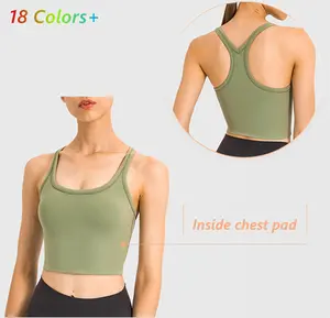 Camiseta deportiva elástica con diseño a la moda para mujer, Top sin mangas para gimnasio, camiseta suave para entrenamiento y Fitness