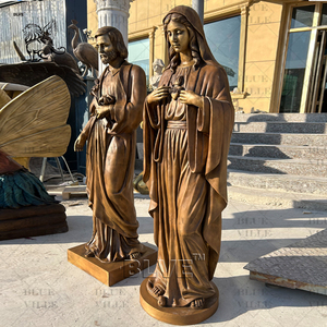 BLVE Christian Religious Life Size Bronce Jesús Estatua Religiosa Bronce San José y María Esculturas en Stock - Product Image 3