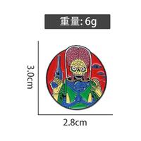 Science Fiction Punk Gothique Bijoux Alien Émail Pin Mars Attaques Effrayant Cerveau Martiens Dessin Animé Broches Revers Métal Artisanat