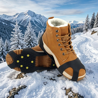 Crampons à glace pour chaussures avec chaînes de traction robustes pour la randonnée hivernale, l'escalade et les bottes d'extérieur