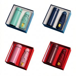 Coffret Cadeau de Noël Premium avec Logo Personnalisé : Gobelet Isotherme et Parapluie – Idéal pour les Cadres d'Entreprise (Hommes) - Product Image 1