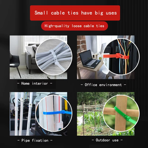 5*200mm cavo riutilizzabile cravatta con Zip in Nylon può avvolgere cinghie fascette, nodo <span class=keywords><strong>Slipknot</strong></span> allentato filo riciclare Organizer - Product Image 3