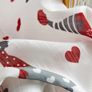 Noel şeffaf perdeler, karikatür tasarım noel baba, hafif dekoratif paneller çubuk cep, beyaz kırmızı - Product Image 3