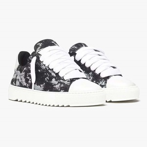 Baskets décontractées pour femmes, style designer, effet vieilli, avec lacets asymétriques rose et blanc, à plateforme, chaussures de marche tendance pour femmes - Product Image 2