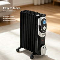 Radiateur intelligent à huile avec écran LCD et thermostat électronique pour le chauffage de la maison et du bureau