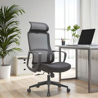 Chaise de bureau professionnelle pivotante avec dossier ergonomique pour le soutien lombaire, accoudoirs fixes de forme ergonomique et haute résilience, pour ordinateur de bureau