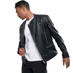 Fournisseur de streetwear veste de motard en cuir à col cranté personnalisée pour hommes veste en cuir de crocodile