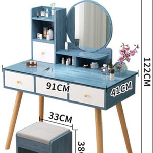 Salon mural rond pour femmes Nordic Small Window 9 Drawer Used Dressers Table Dressing Table Green - Product Image 1