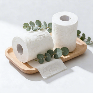 Usine OEM ODM, Vente en gros de rouleaux de papier toilette jetables économiques, sans poussière, jetables dans les toilettes, gaufrés à pois, 13,5g, 2 plis, 110mmH - Product Image 1