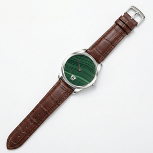 Relojes Automáticos de Lujo para Hombre con Logotipo de Marca Personalizado, Esfera Verde Malaquita con Ventana de Visualización de la Hora, Fabricante de Relojes Mecánicos - Product Image 3