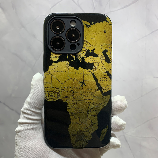 Unique Map Texture Make Prints on Phone Back Cover for iPhone 13 12 11 Pro Max Xr Xs UV Varnish Printing Customized Phone Cases