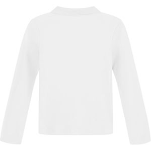 Polo de Manga Larga para Niña, Color Blanco Sólido, Algodón y Spandex, Tejido de 210g, Anti-Pilling, Estilo Preppy, Logotipo Bordado en el Pecho - Product Image 3