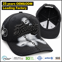 Casquette de style urbain en patchwork appliqué et vieilli, en satin, brodée en 3D, 5 panneaux, forme A, avec logo personnalisé, vente en gros, usine