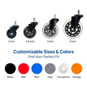 Roulettes <span class=keywords><strong>de</strong></span> <span class=keywords><strong>chaise</strong></span> <span class=keywords><strong>de</strong></span> <span class=keywords><strong>bureau</strong></span> robustes 60 kg 4 pouces en PU, silencieuses et pivotantes, avec certification BIFMA REACH - Product Image 5