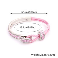 Bracelet pour femme tendance et coloré, avec fermoir fer à cheval en zircon carré, en fer électroplaqué, motif paix, cadeau délicat et à la mode
